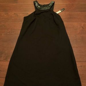 Alice and Trixie black dress vegan leather detail